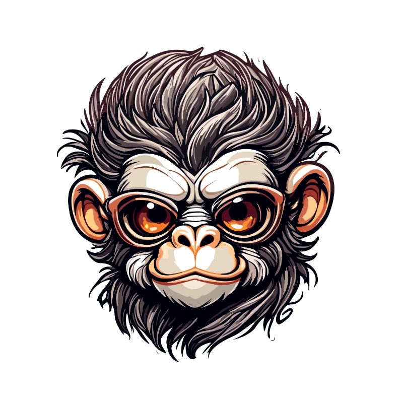 Affe / Tier / Zoo / Schimpanse / Wild / Comic