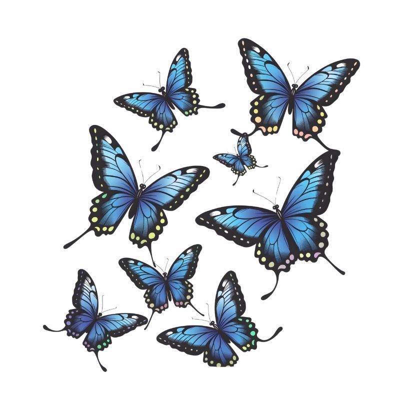 Papillons bleus
