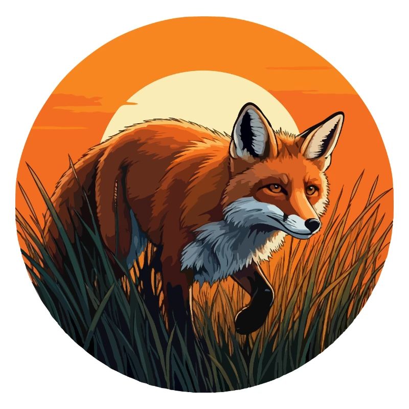 Fox at sunset