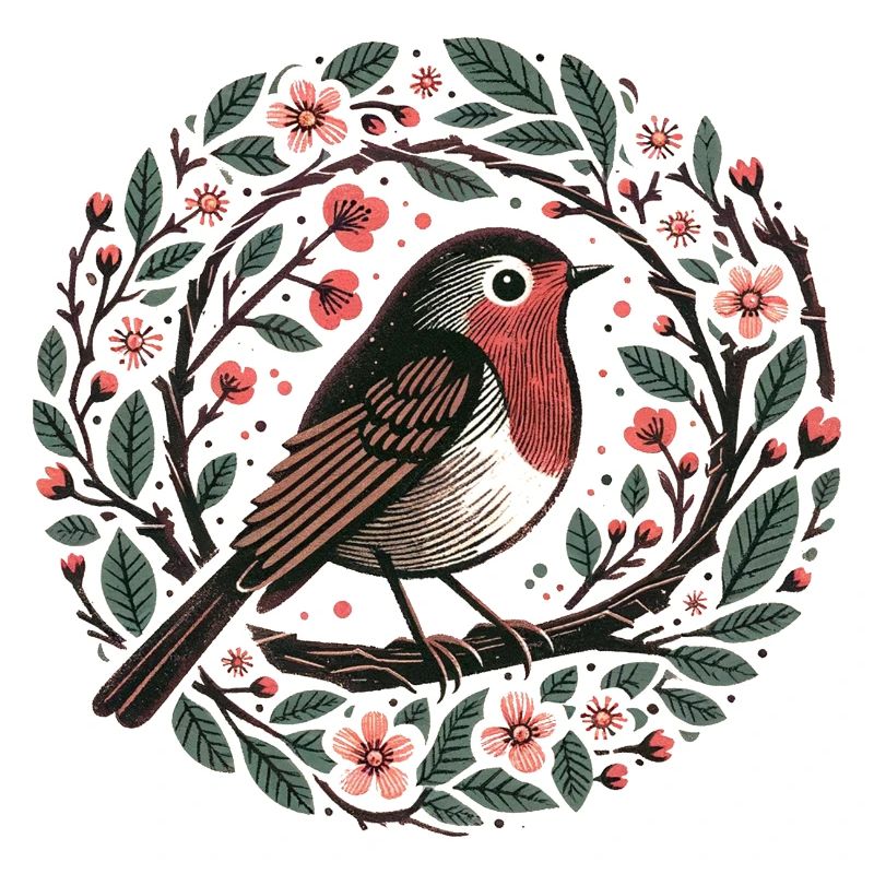 Kirschblüten-Rotkehlchen