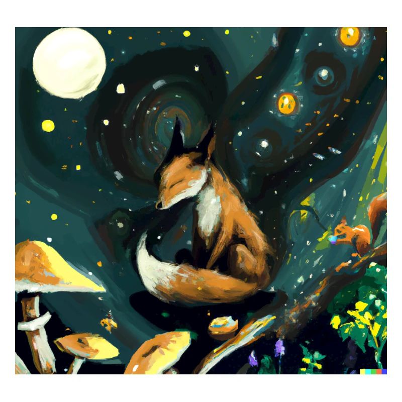 Fox in Starry Night