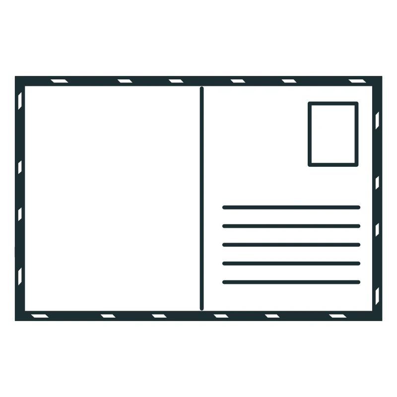 Blank postcard with stamp and airmail