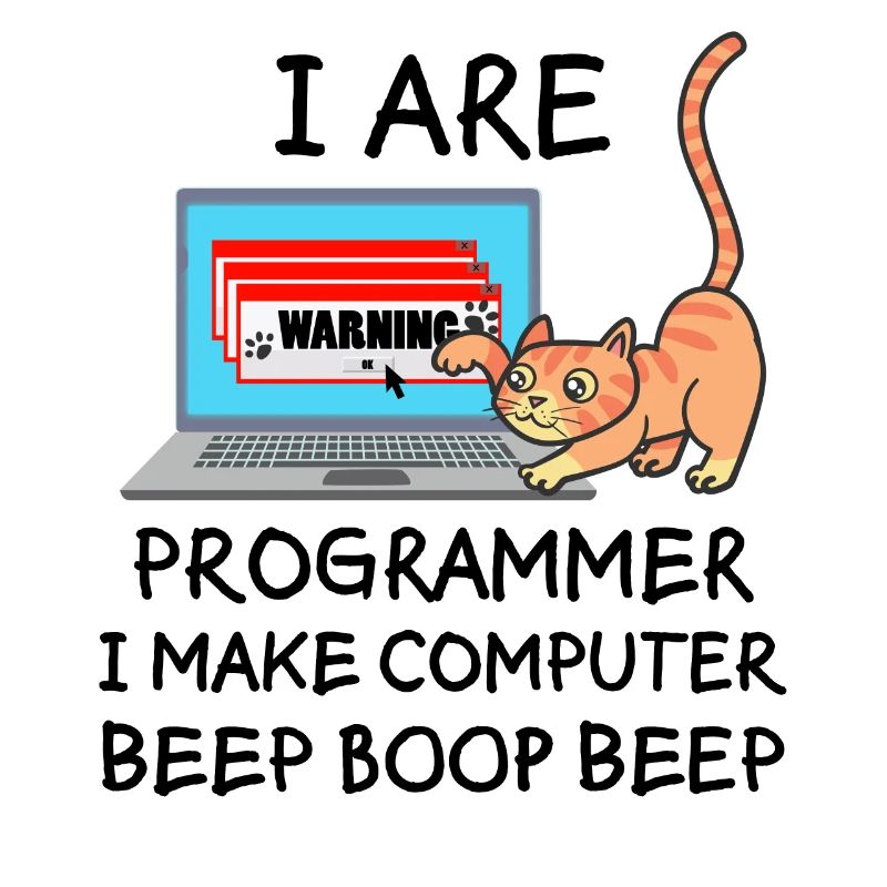 Informatique Fun sort programmeur chat cadeau