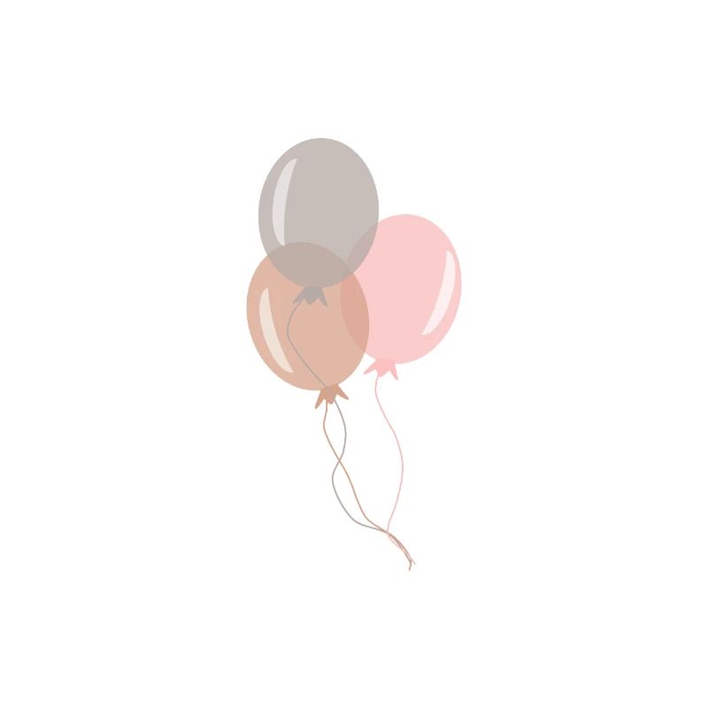 Luftballons rosa braun silber