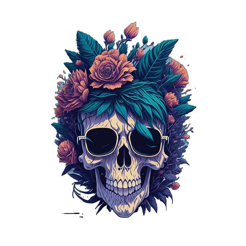 Floral Skull Splashdown: Dead Skull