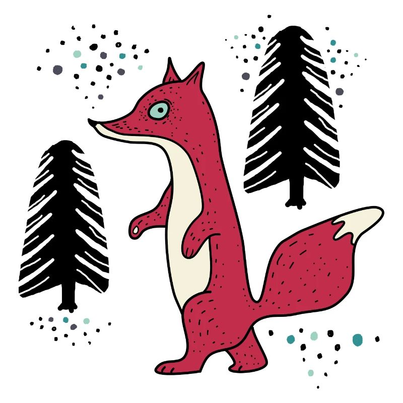 The fox sneaks through the forest