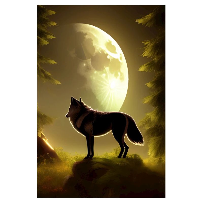 Wolf und Mond