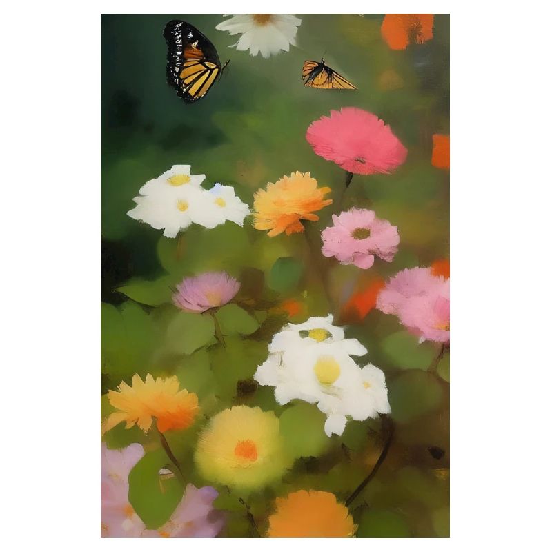 Fleurs et papillon