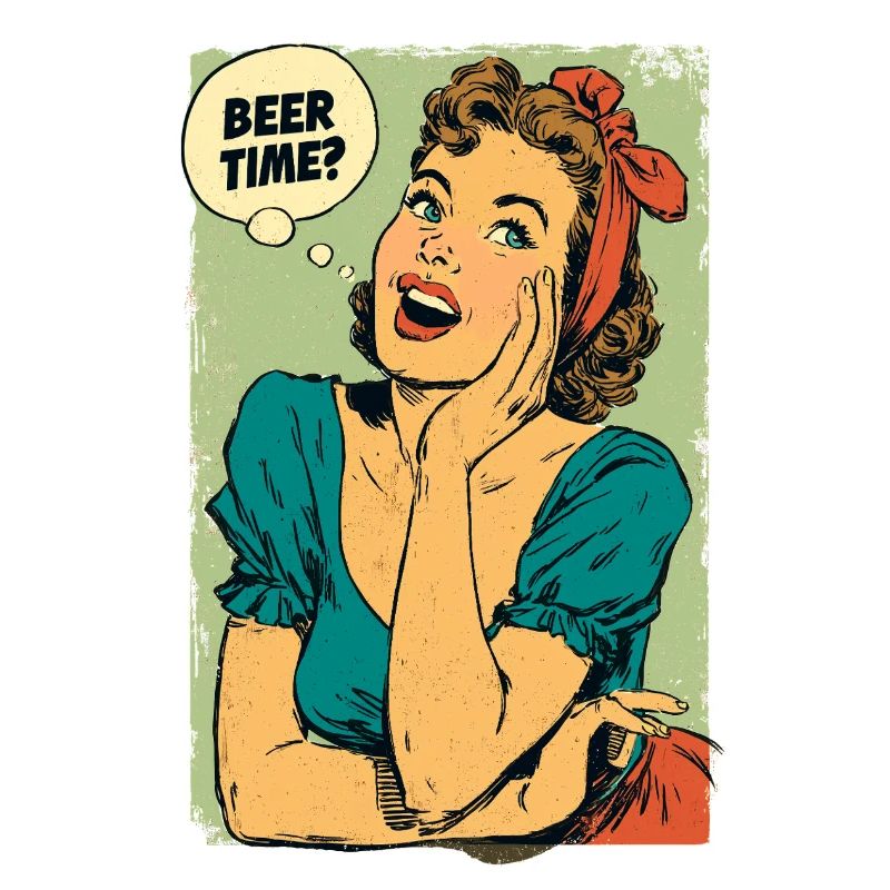 Bierzeit Retro-Pin-Up