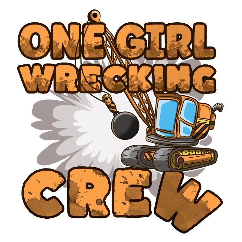Excavator Construction Site Construction Worker Girl I Gift