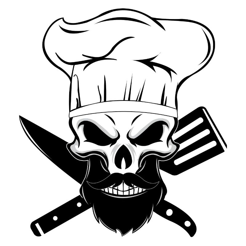 cook bearded skeleton bake bearded human chef