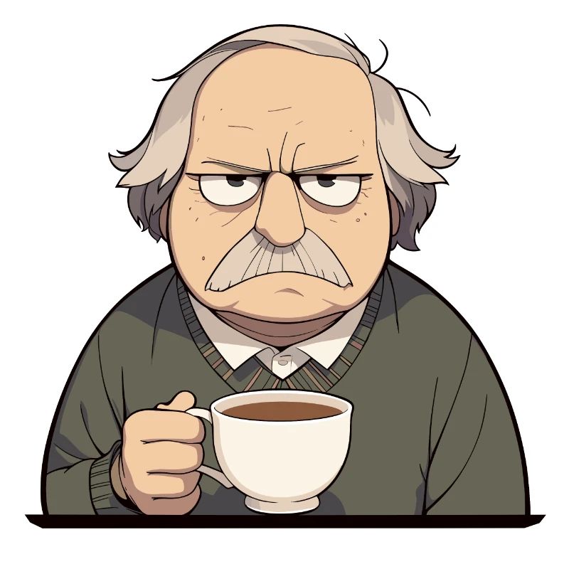 Papi cool avec un café