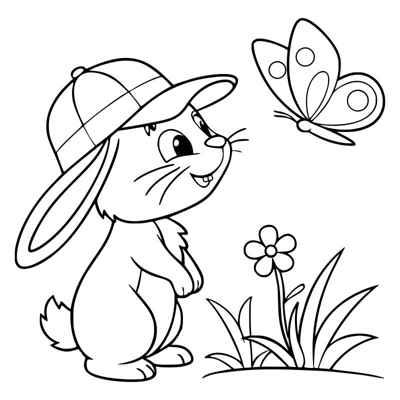 Lapin lapin avec casquette