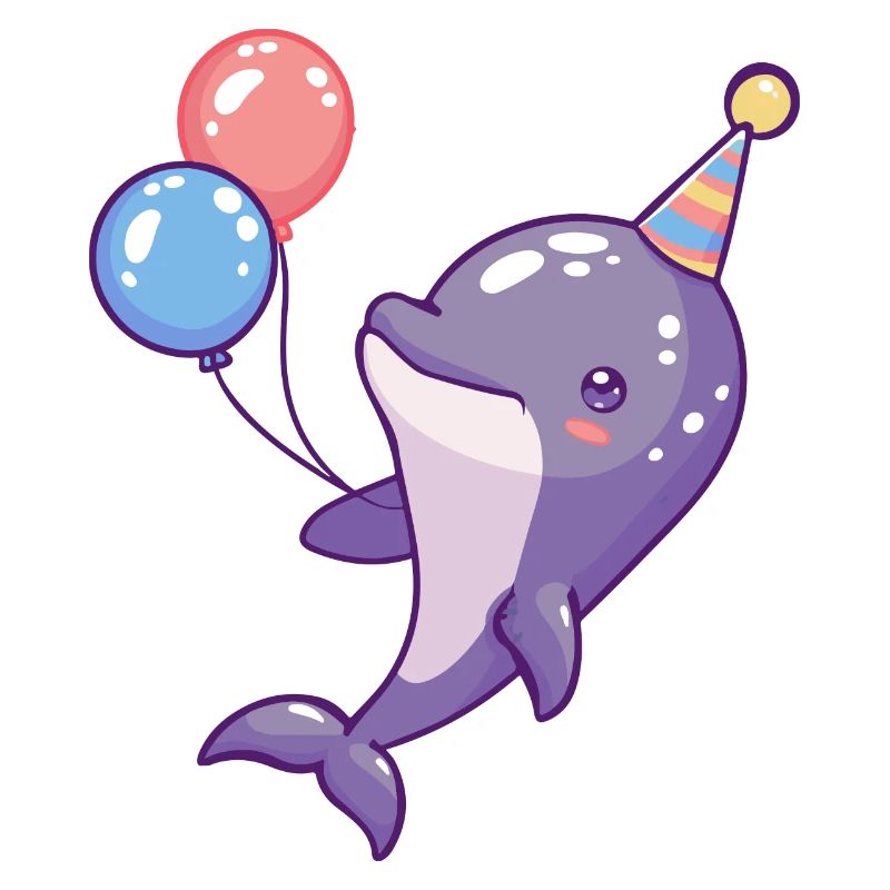 Delfin Geburtstag Comic Niedlich