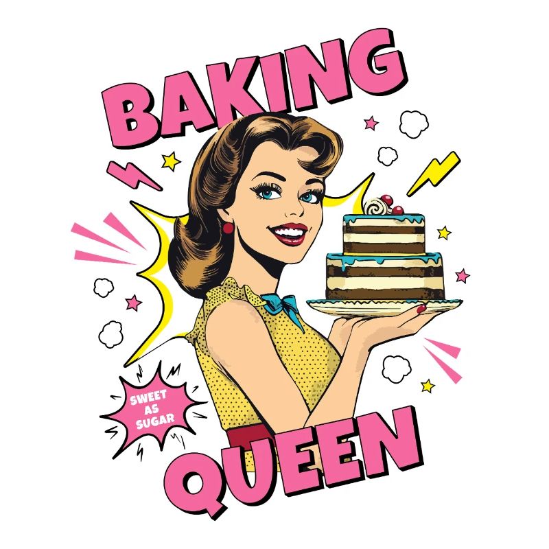 Backen Torte Backkönigin Backfee Bäckerin Pop Art