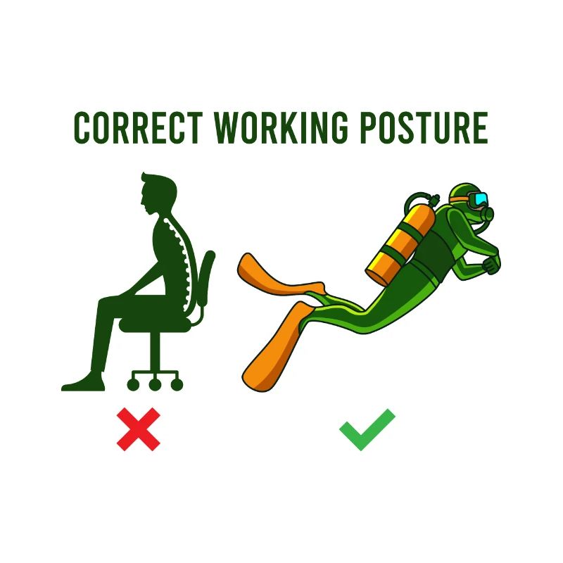 Bonne posture de travail Plongée Bureau Plongée