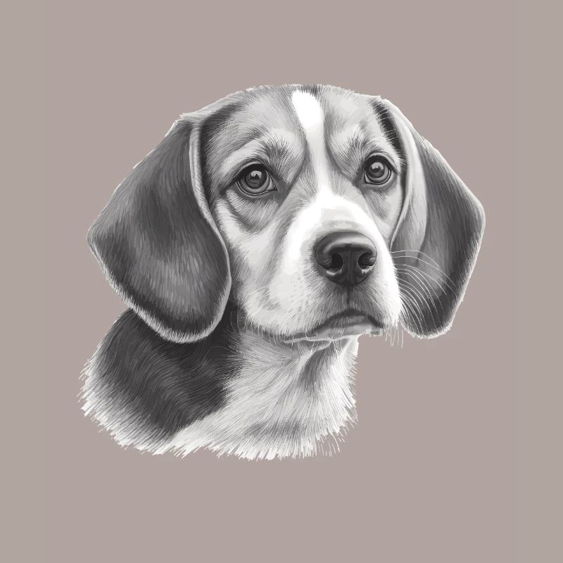 Crayon Beagle Image Portrait