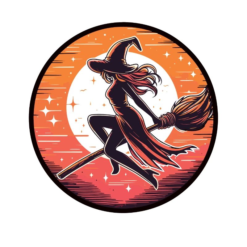 Witch on a broom
