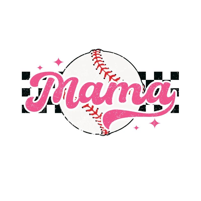 Karierter Baseball-Mama-Muttertag