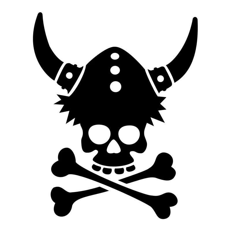 Totenkopf mit Wikingerhelm