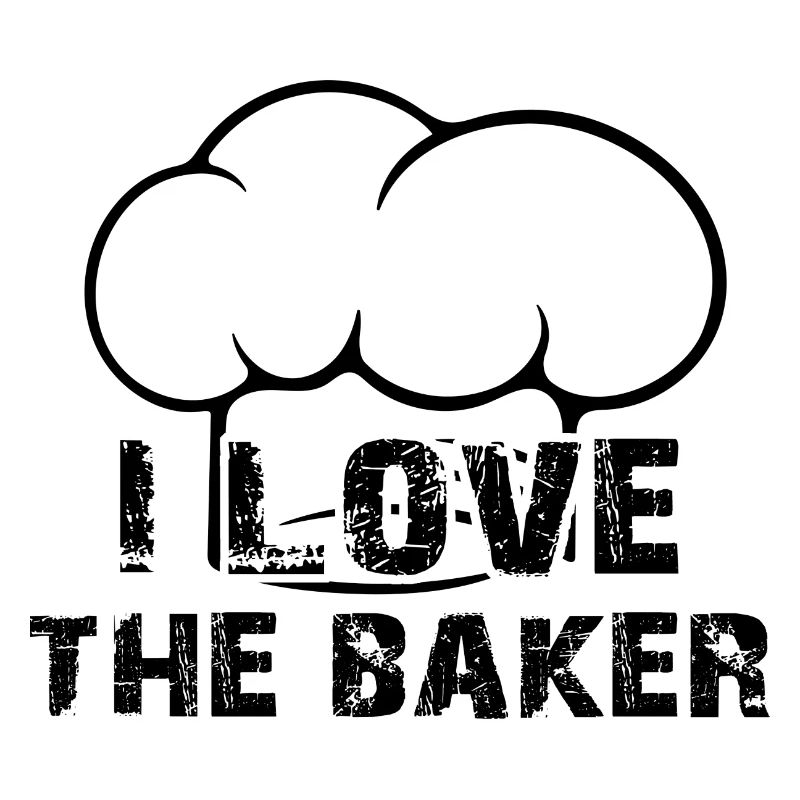 Ich liebe den Bäcker mit Bäckermütze und Spruch