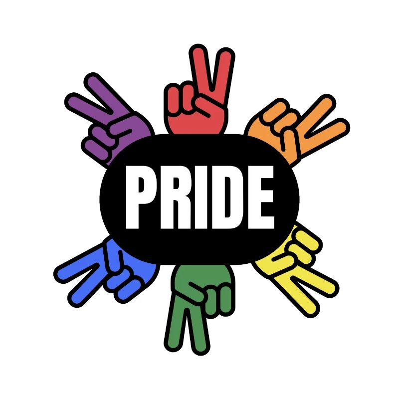 PRIDE Pride with Peace hand black