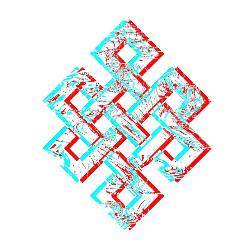 Karma Psychedelic 3D Glitch Anaglyph Fancy