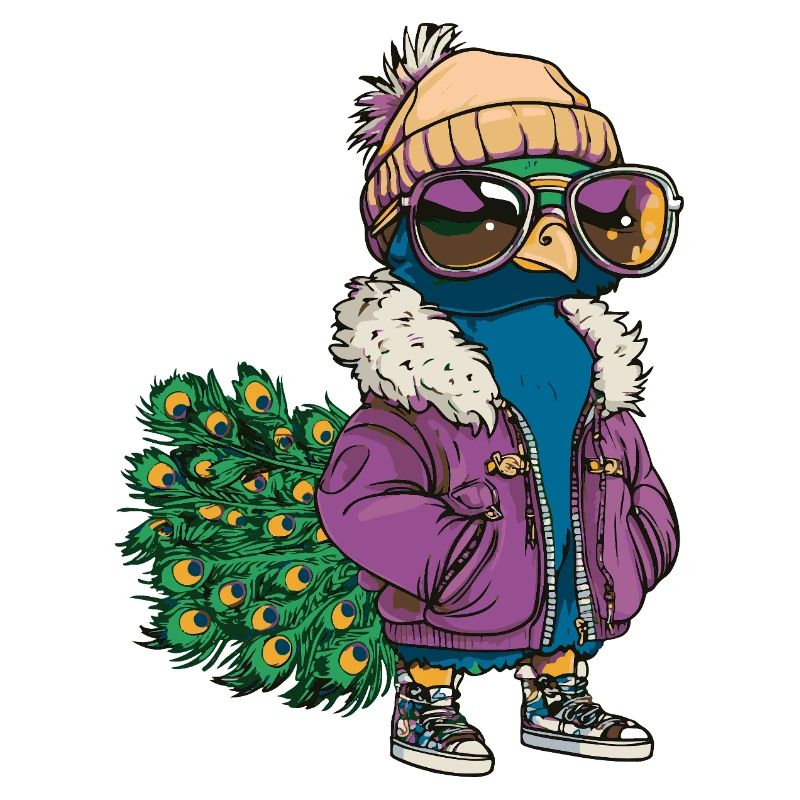 Pfau Vogel Cool Comic