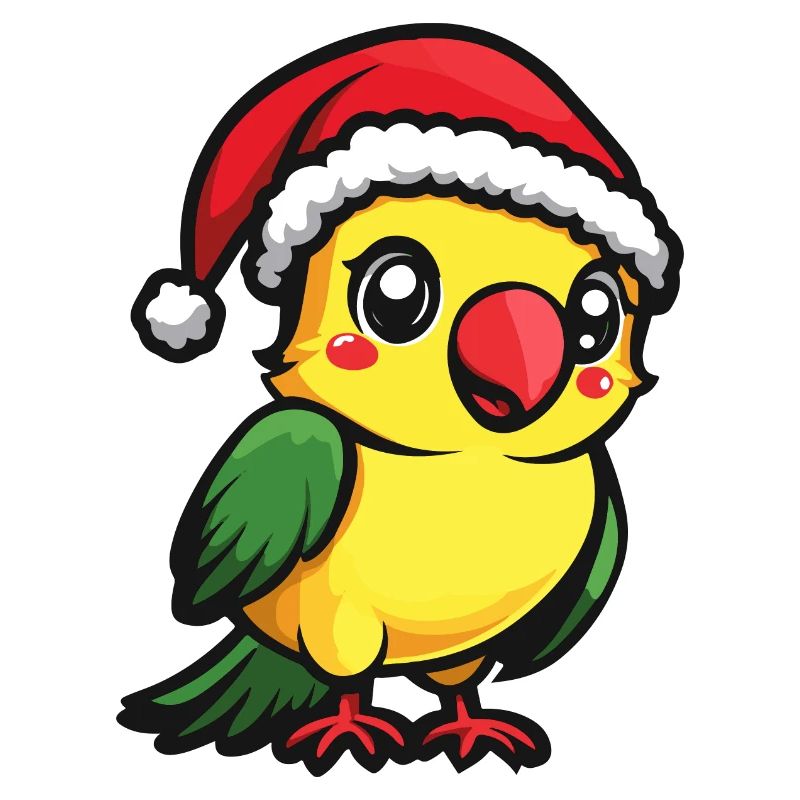 Perroquet Noël mignon