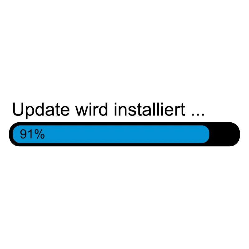 Update wird installiert .. Ladebalken 91%