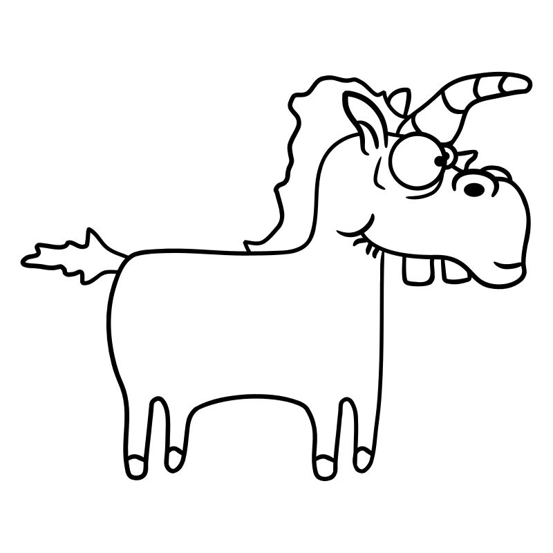 Lustiges Dummes Verrücktes Comic Einhorn