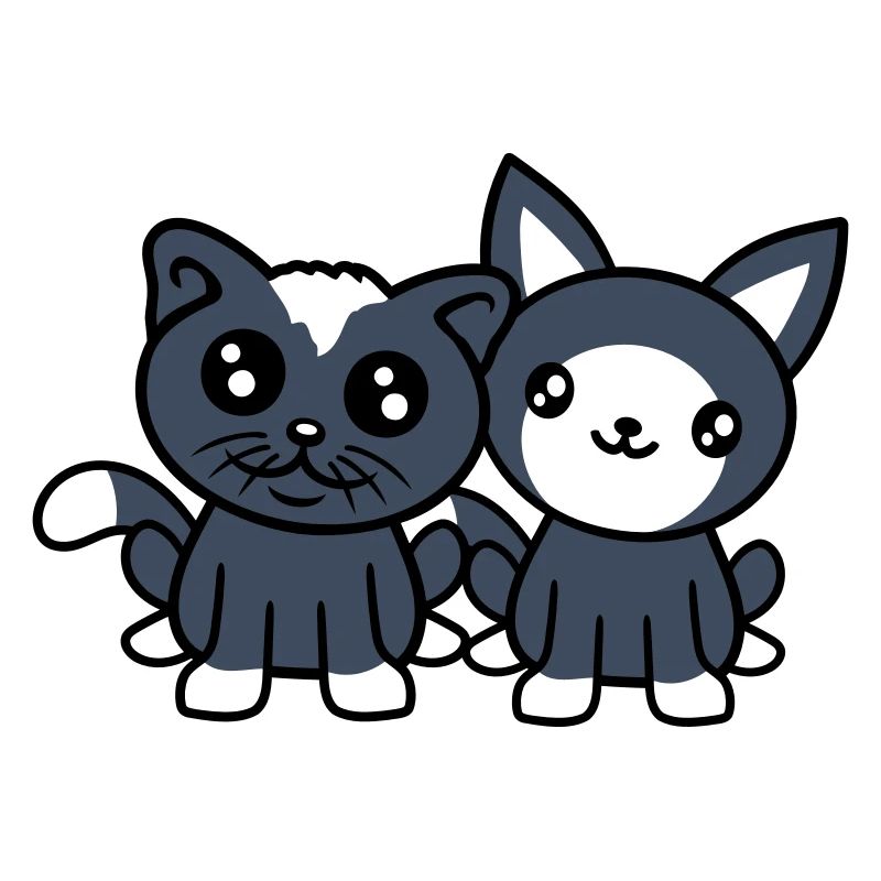 2 chats amis équipe équipage deux chatons de compagnie