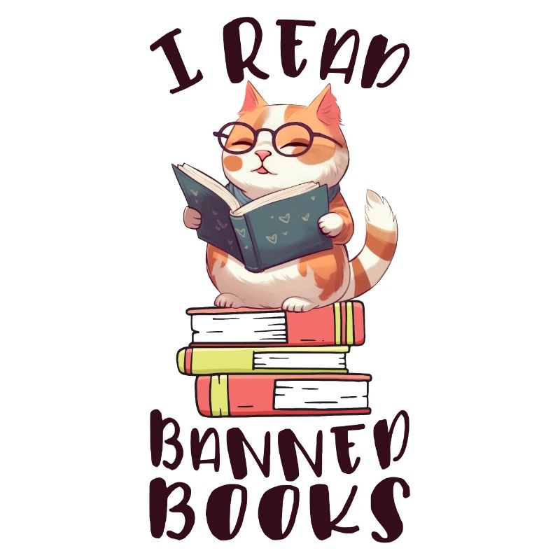 Ich lese verbotene Bücher Katze