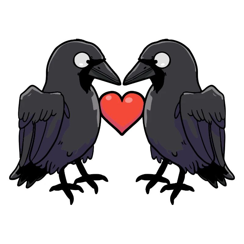 Corbeau Couple Crow e Saint-Valentin