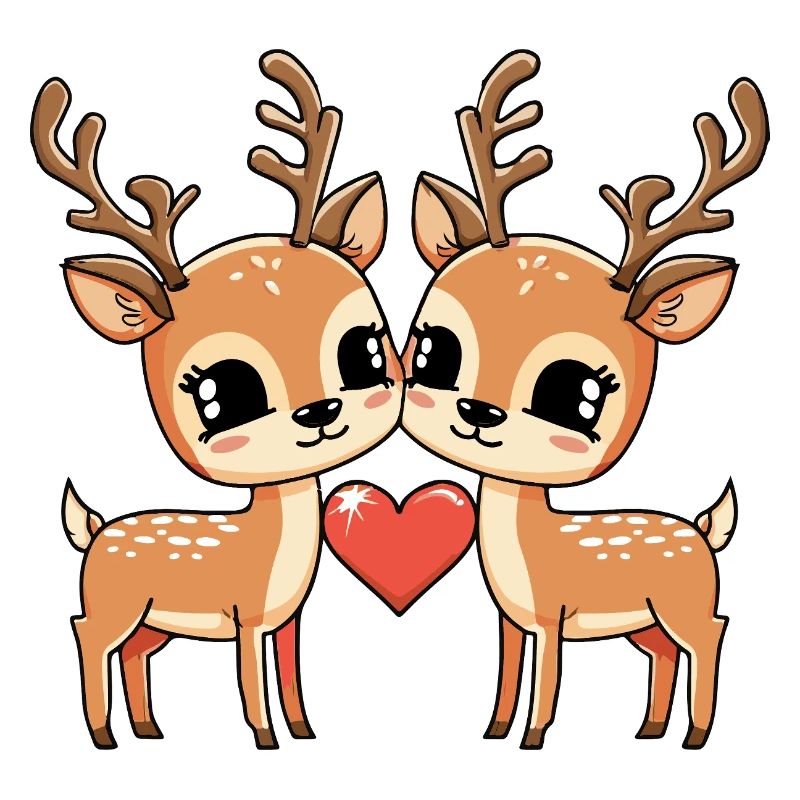 Couple de cerfs Saint-Valentin
