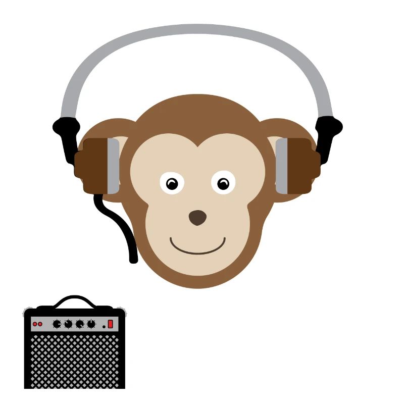 Affe mit Kopfhörern Musik