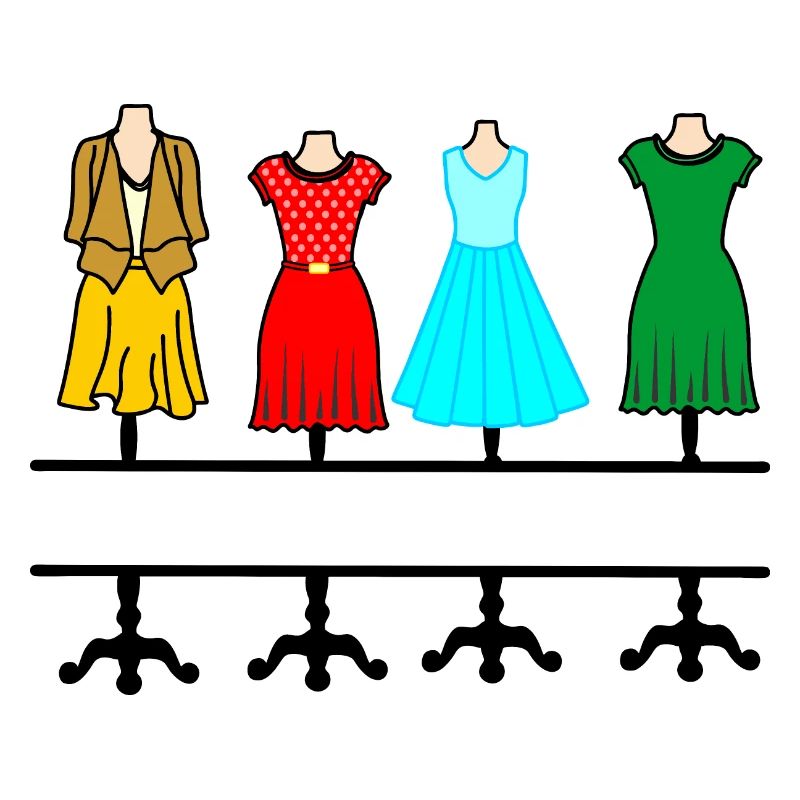 Damenmode mit Textraum