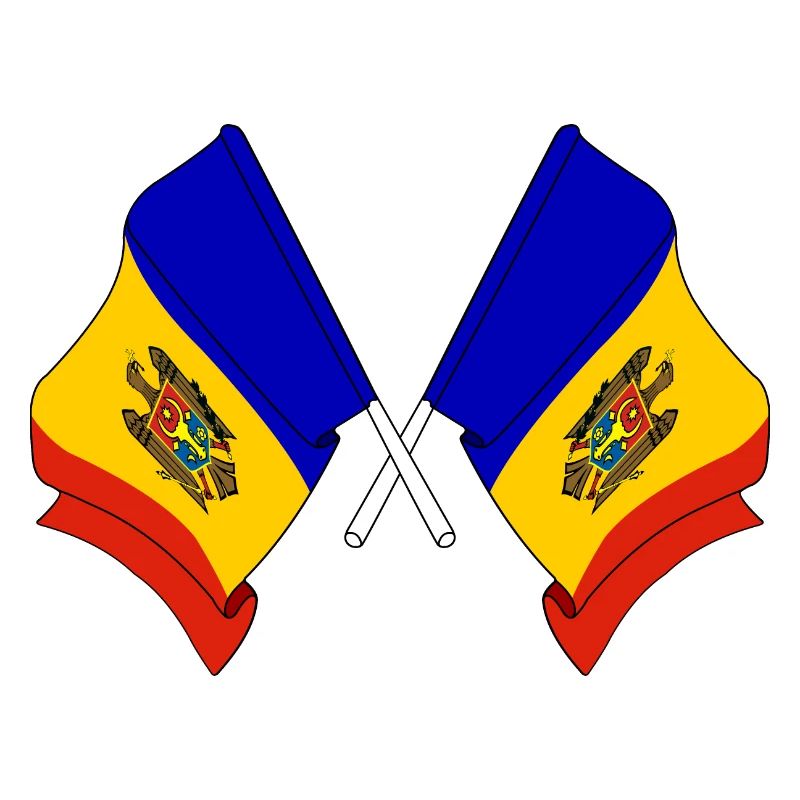 Deux drapeaux Moldavie
