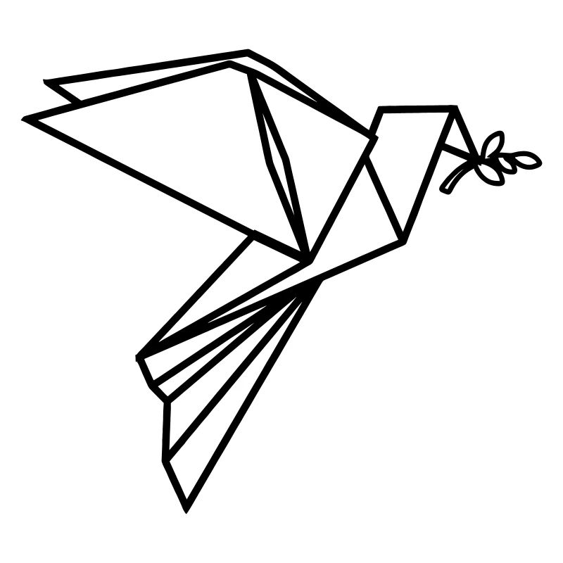 Origami-Friedenstaube transparent
