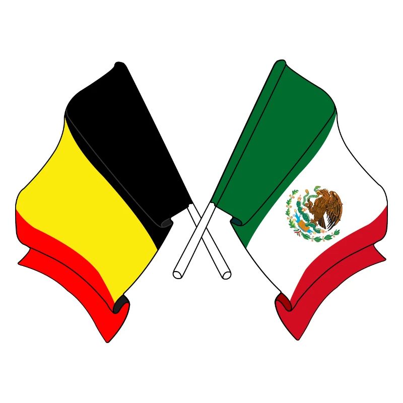 Drapeau de la Belgique, drapeau du Mexique