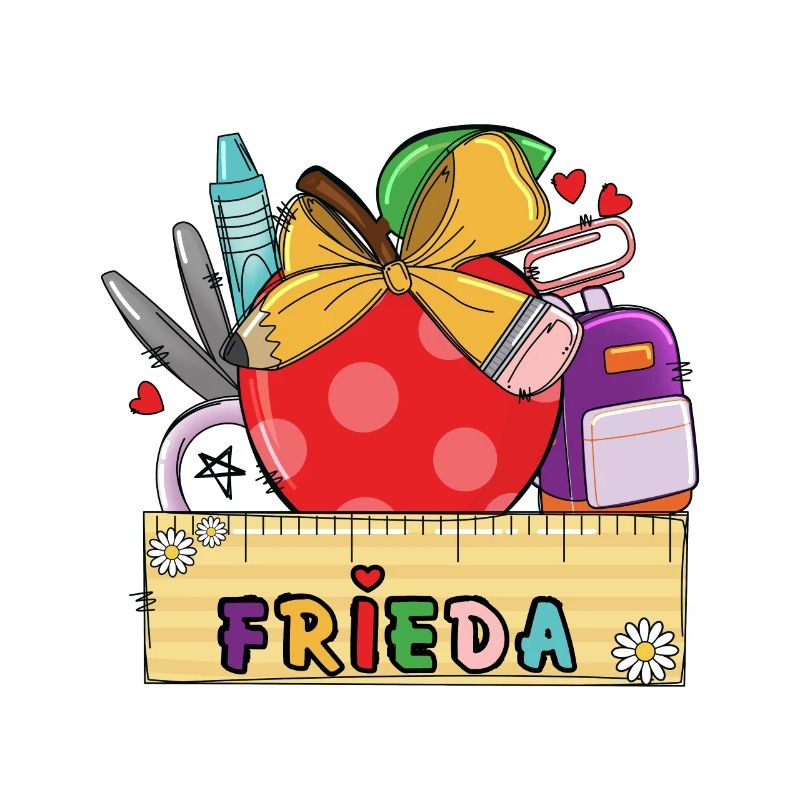 Personalized school bag with name Frieda