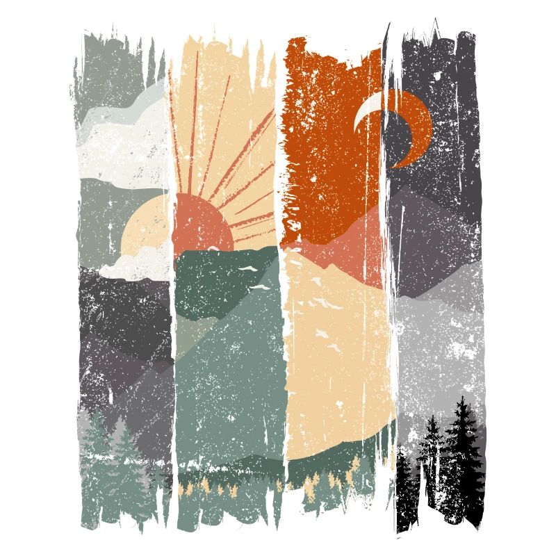 Abstrakte Sonnenuntergangslandschaft Illustration