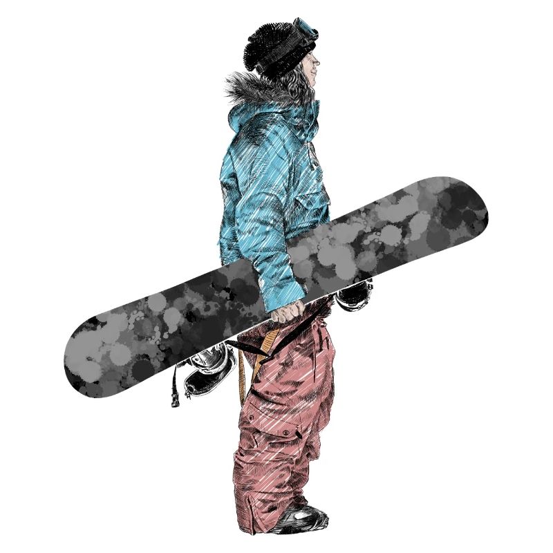 Abenteuer Snowboarderin Illustration