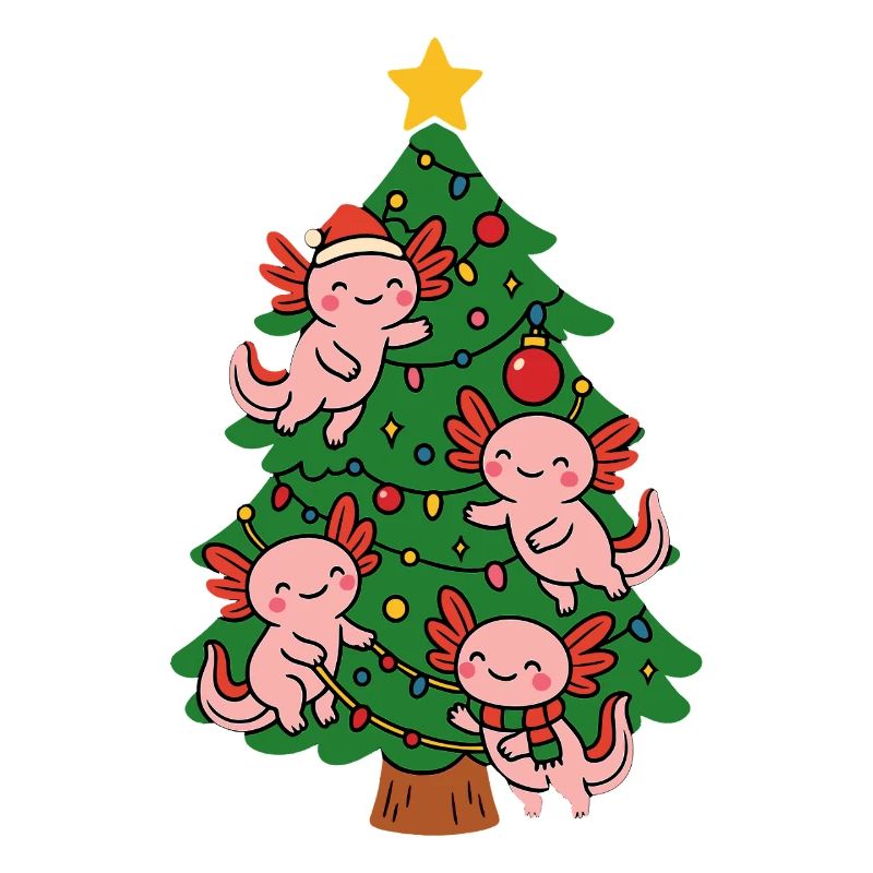 Axolotl schmücken Weihnachtsbaum
