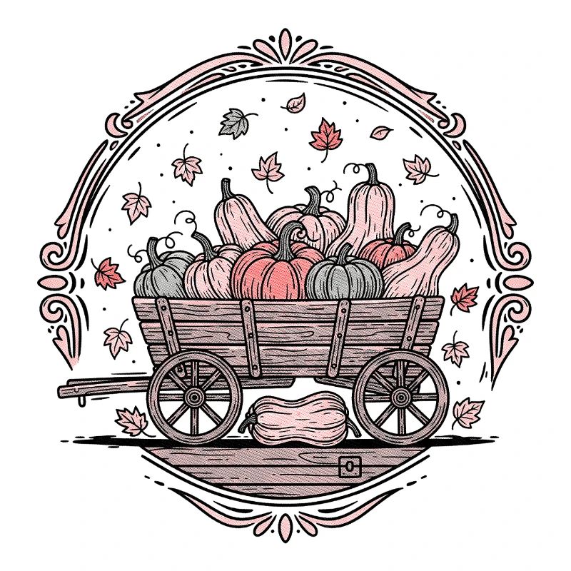 Herbsternte Kürbiswagen