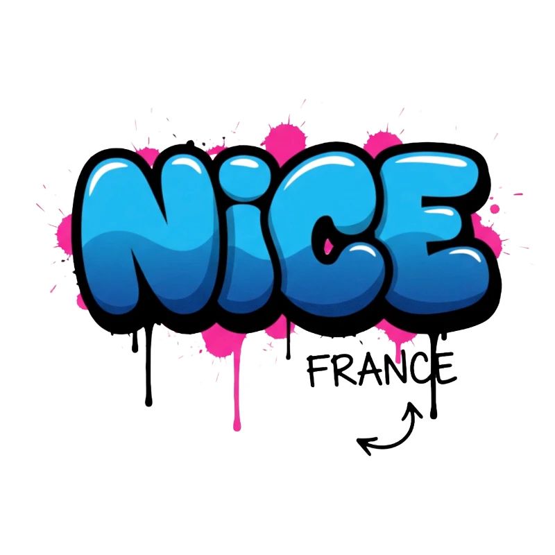 Graffiti-Stil mit Frankreich-Motiv