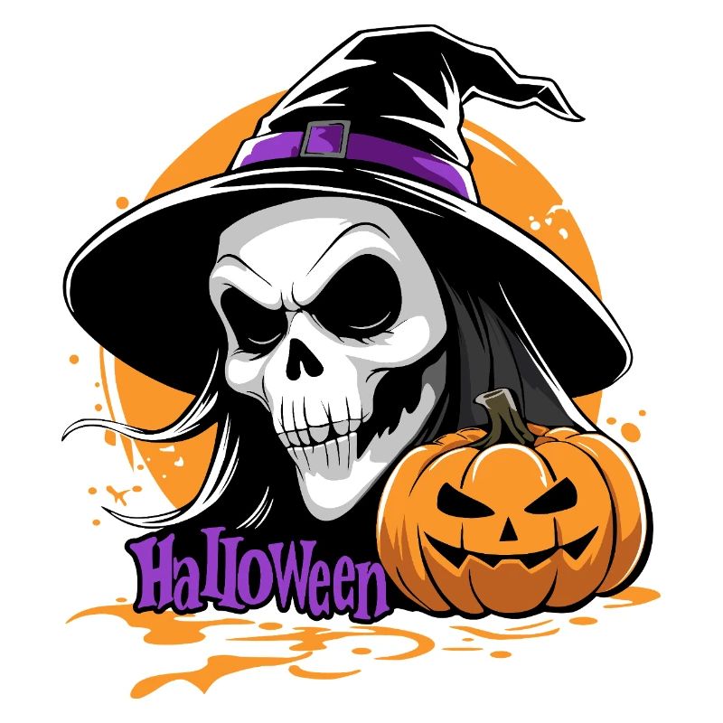 Hallowen_skull_and_pumpkin