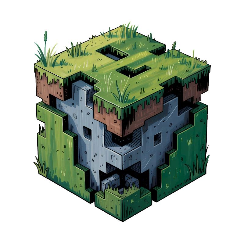 Dirt Block – Cooles Low-Poly-Logo