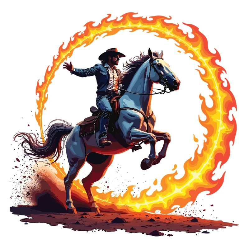 Feuerkreis Cowboy Reiter