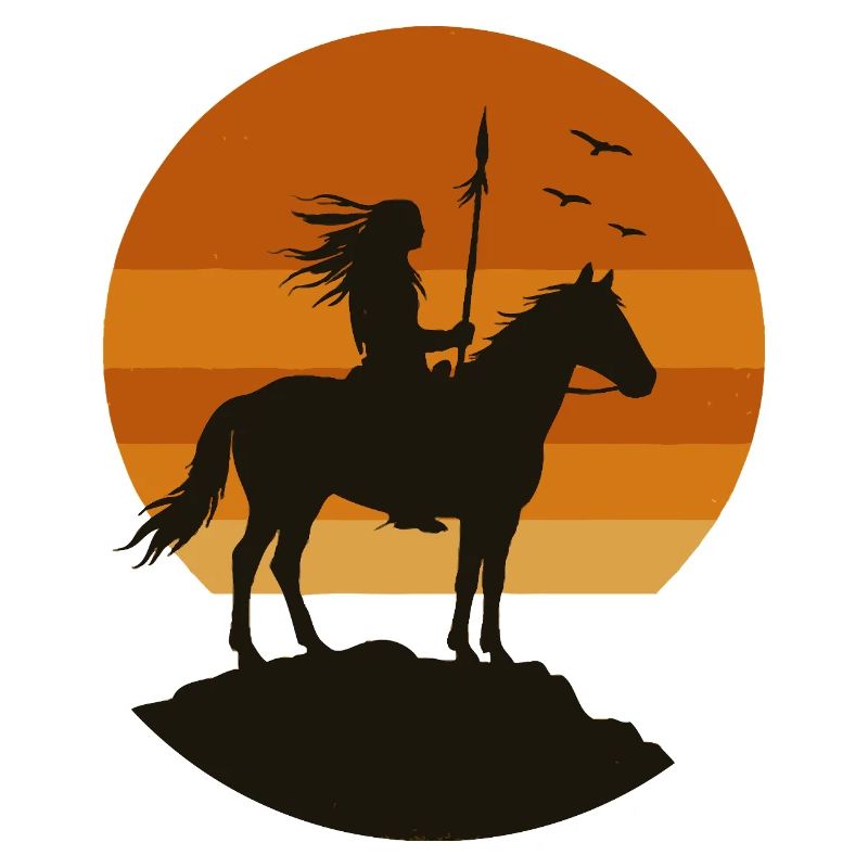 Sonnenuntergang Reiter Silhouette